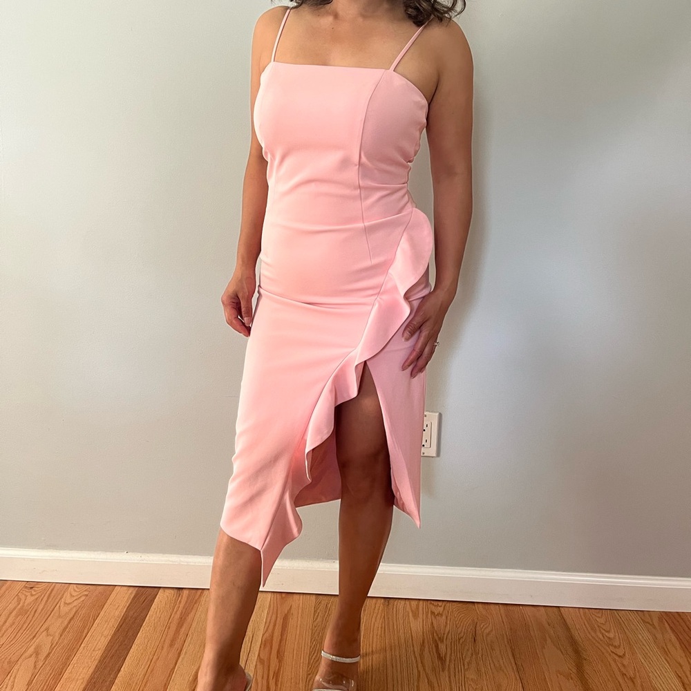 Pink formal dress, perfect for wedding or a party. Pink scarf included